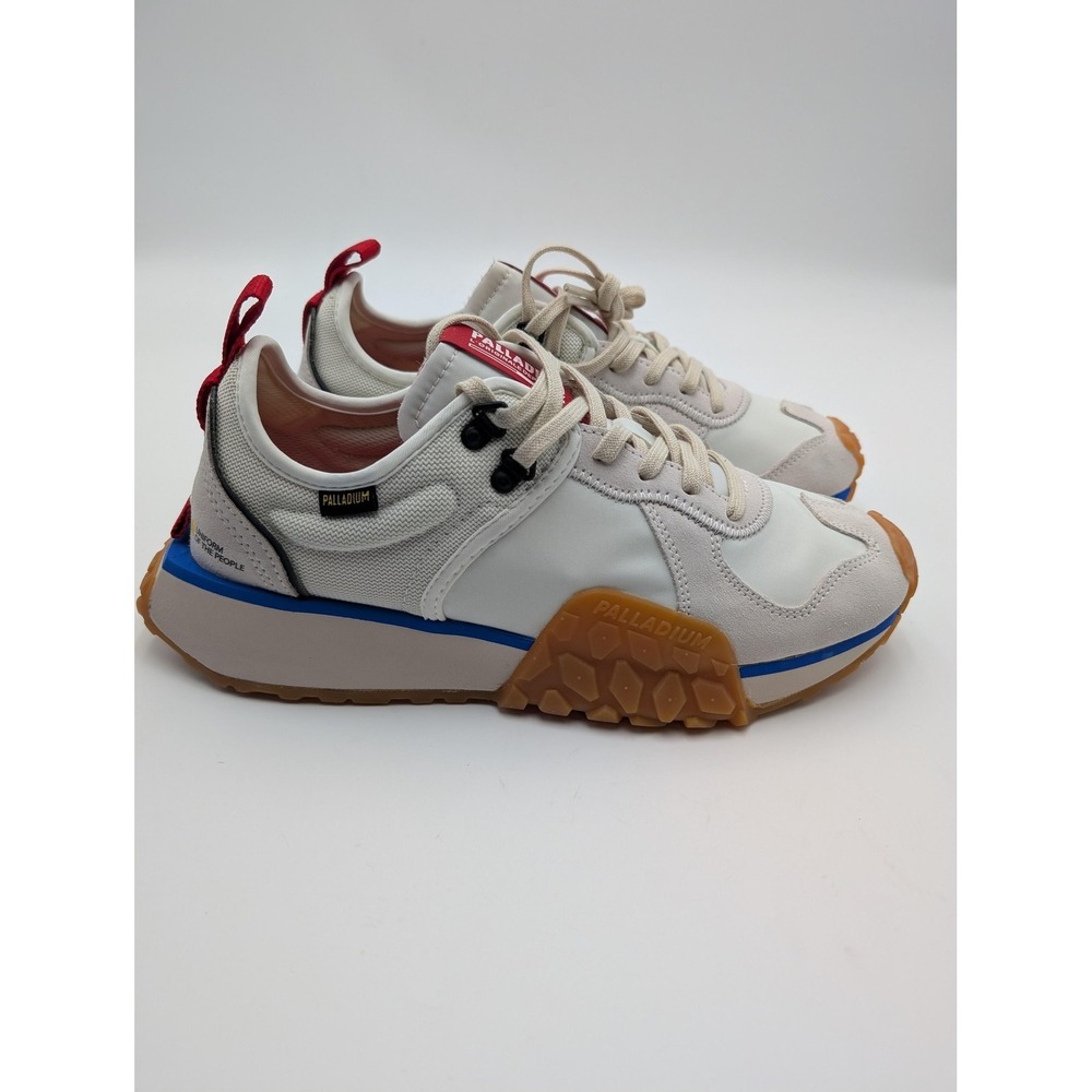 Palladium Shoes Mens Size 9 White Textile Gum Sole Athletic Sneakers 77330-116-M